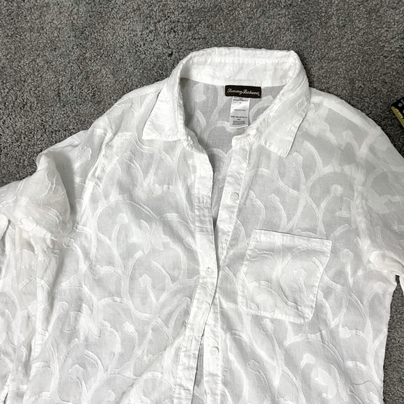 TommyBahama Swim cover up - white cotton button down - size medium - Picture 9 of 12